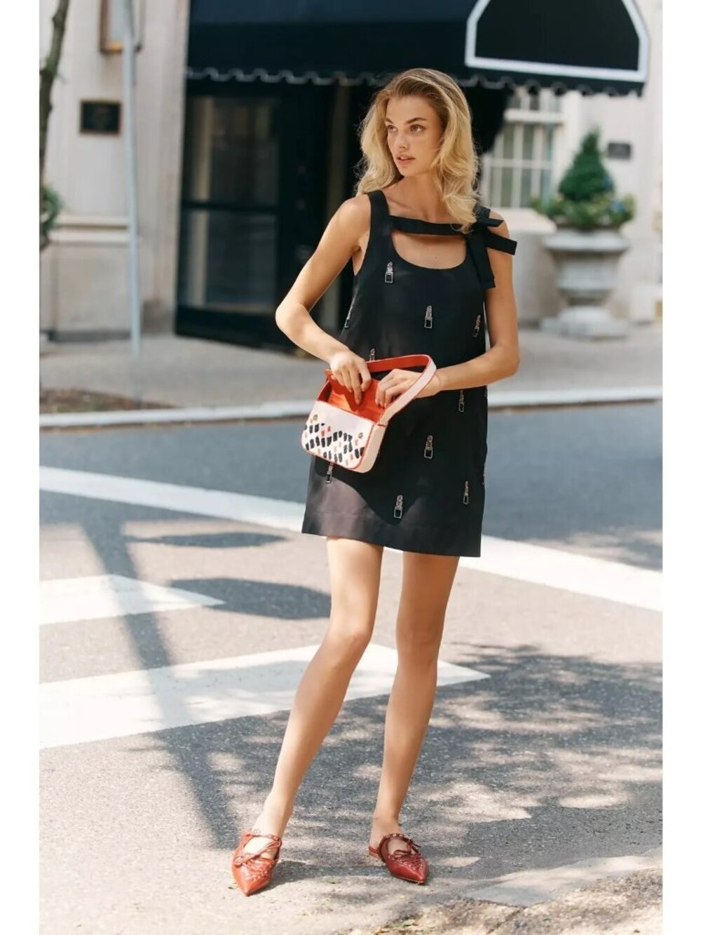 NWOT Maeve Sleeveless Bow Shift Mini Dress
